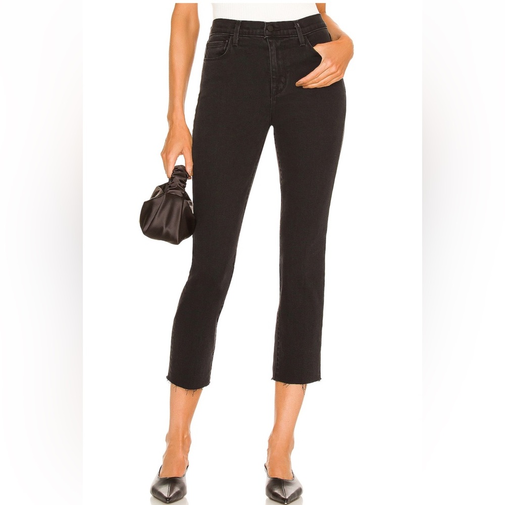 L’Agence Sada High Rise Cropped Slim in Washed Black